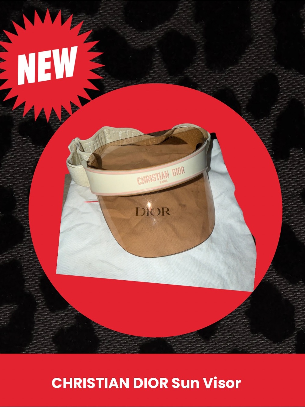 Dior Cream Visor with Brown Tinted Shield